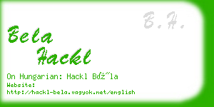 bela hackl business card